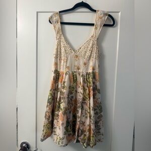 Free People Floral Print Dress with Yellow and Green Accents